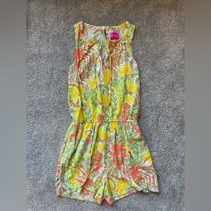 Womens Lilly Pulitzer Short Floral Romper- Size XS